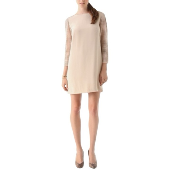 Tibi Labyrinth Lace Silk Shift Dress with Crochet Sleeves - Black - Size 8 - NWT - Picture 3 of 9